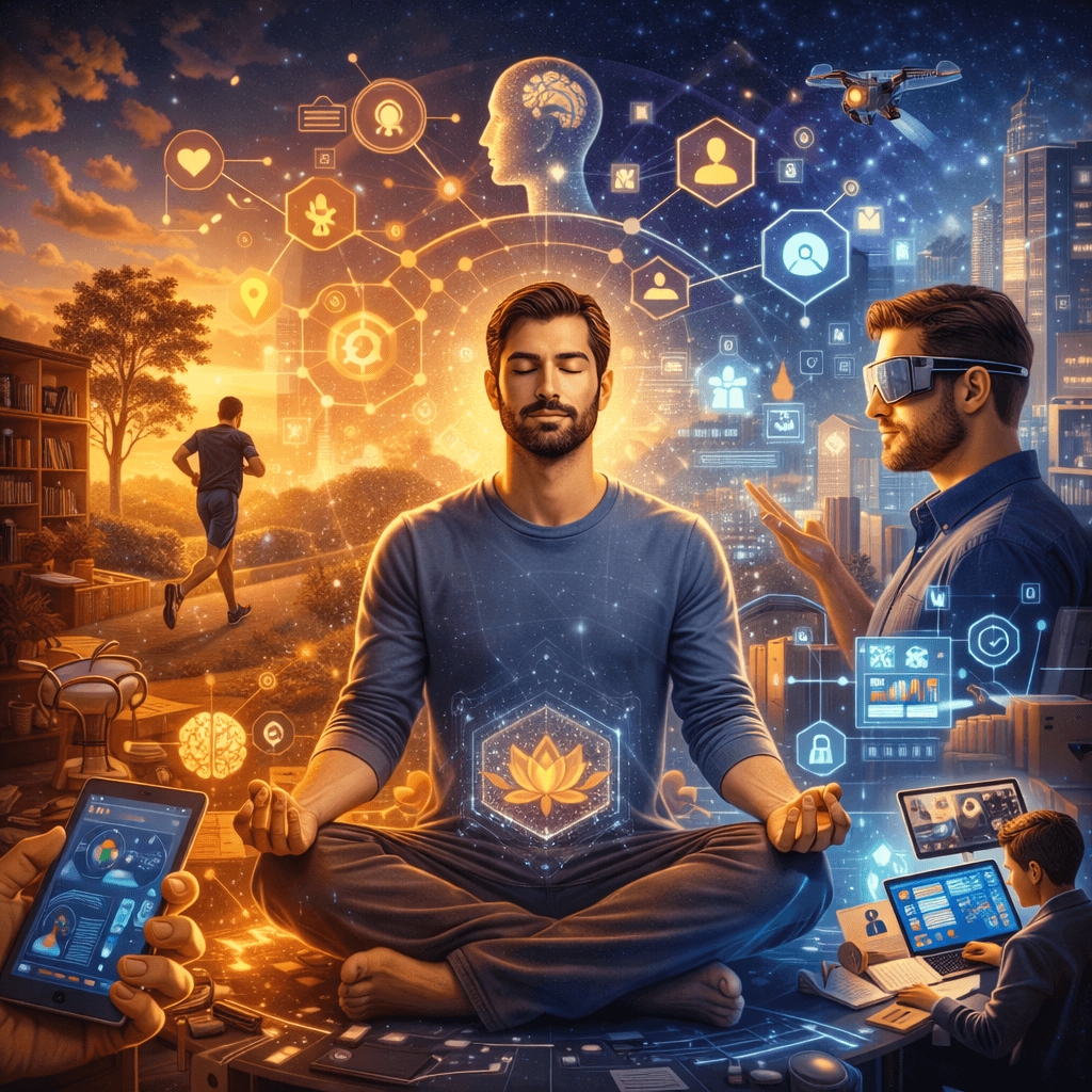 Person growing with technology